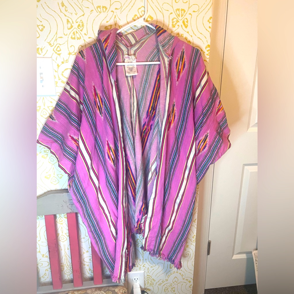 - Free People Poncho Hoodie, Pink, One Size (Oversized)